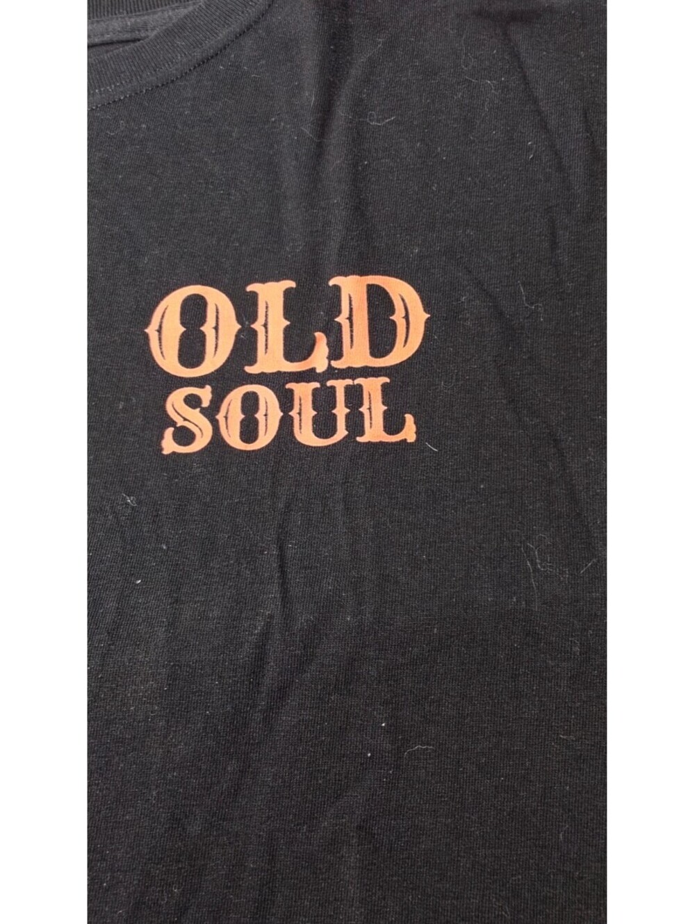 M&O XXL Black Cotton T-Shirt with "Old Soul" Graphic Print